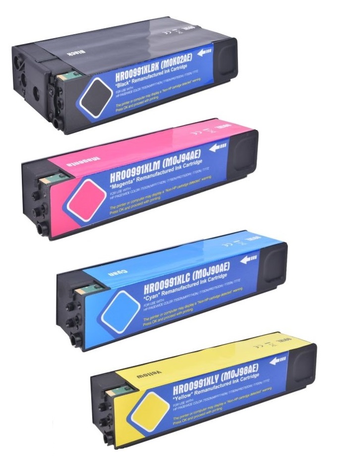 Compatible HP 991X a Set of 4 Ink Cartridges High Capacity Black/Cyan/Magenta/Yellow